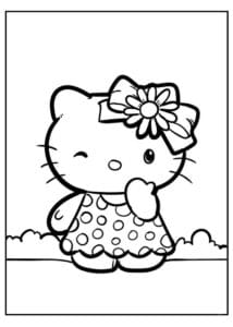 Sevimli Hello Kitty Boyama Sayfası İndir