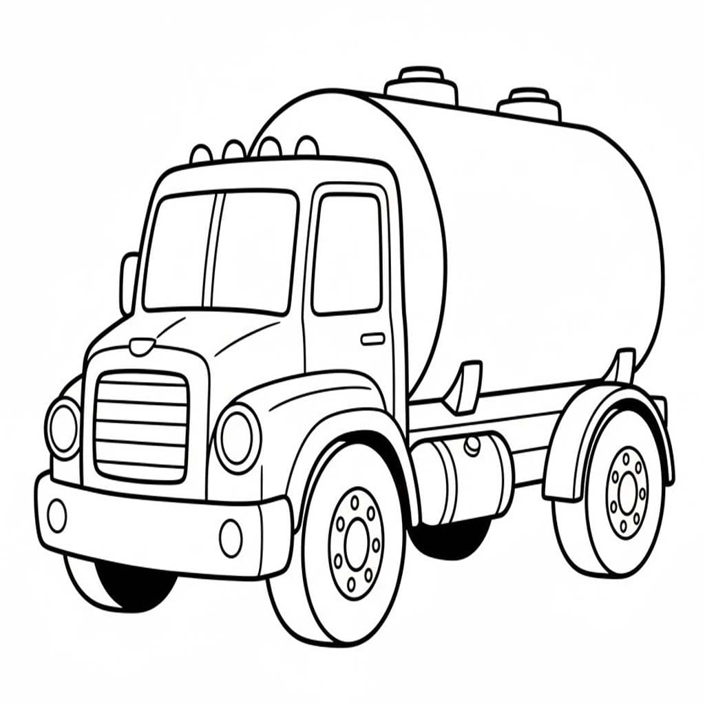 Tanker Kamyonu Boyama Sayfası