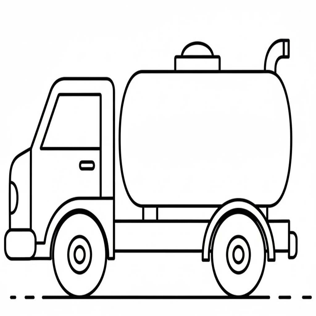 Tanker Kamyonu Boyama Sayfası