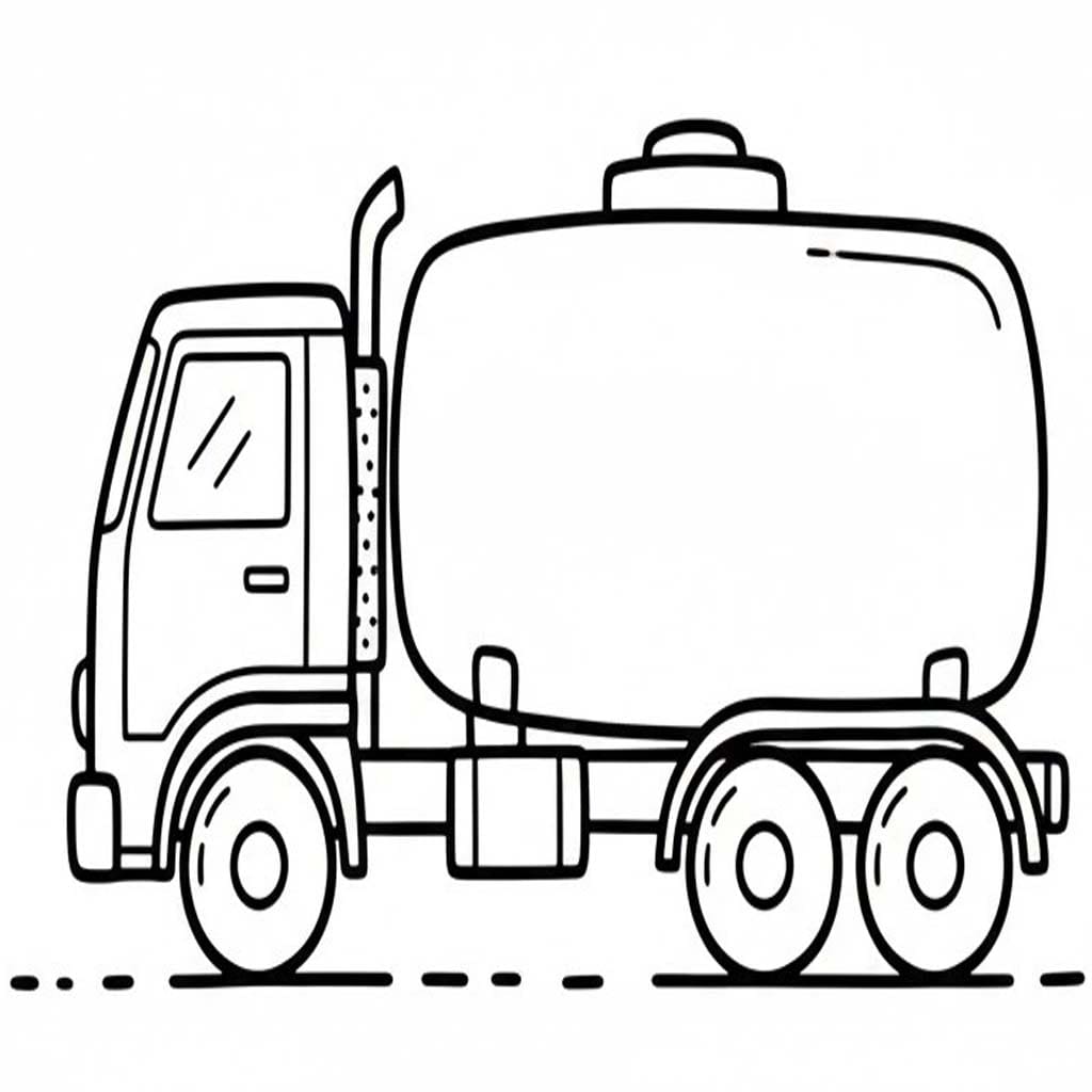 Tanker Kamyonu Boyama Sayfası