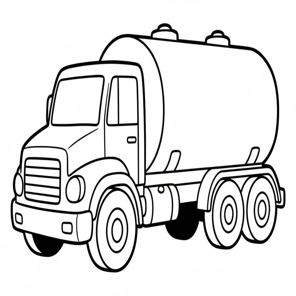 Tanker Kamyonu Boyama Sayfası