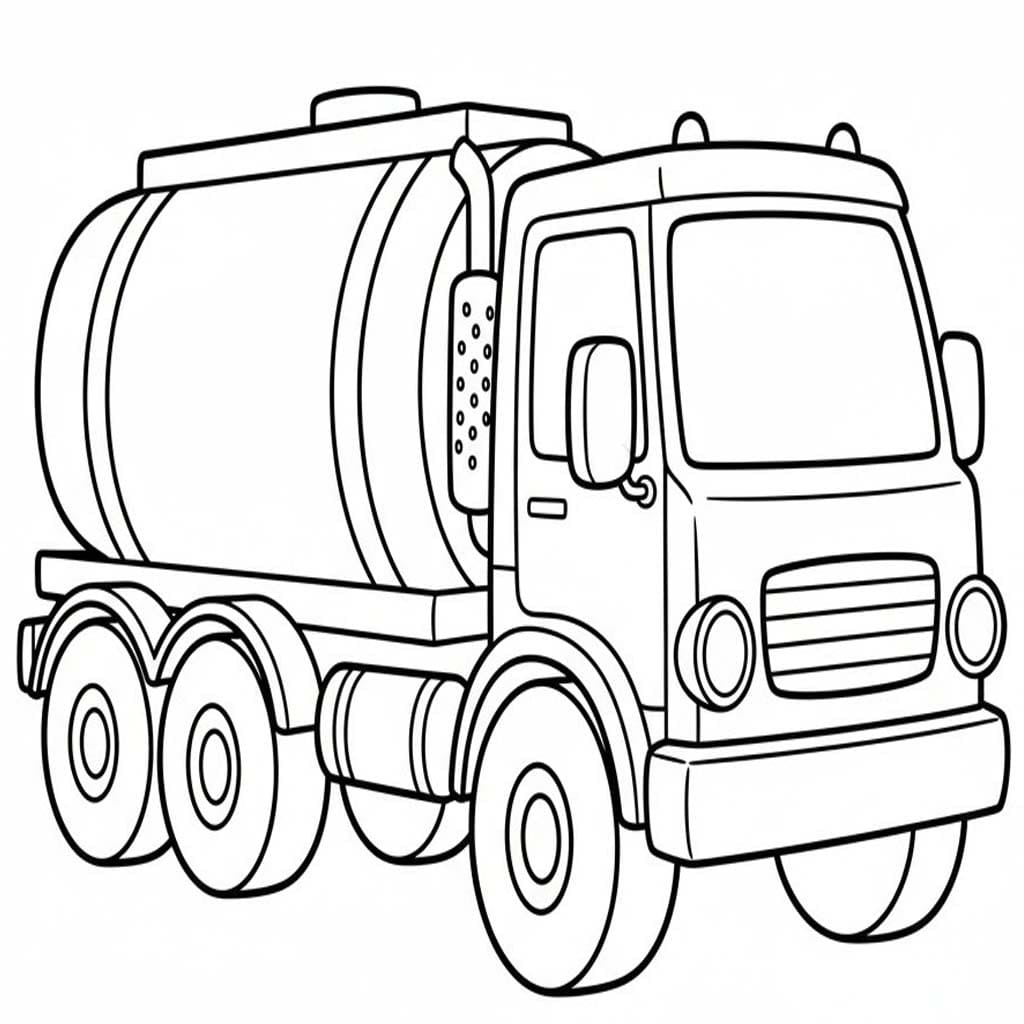 Tanker Kamyonu Boyama Sayfası