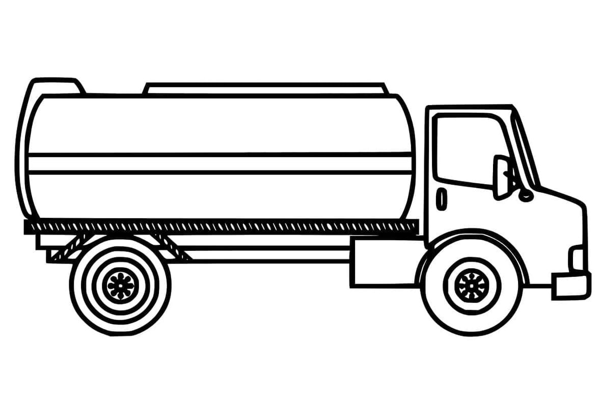Tanker Kamyonu Boyama Sayfası