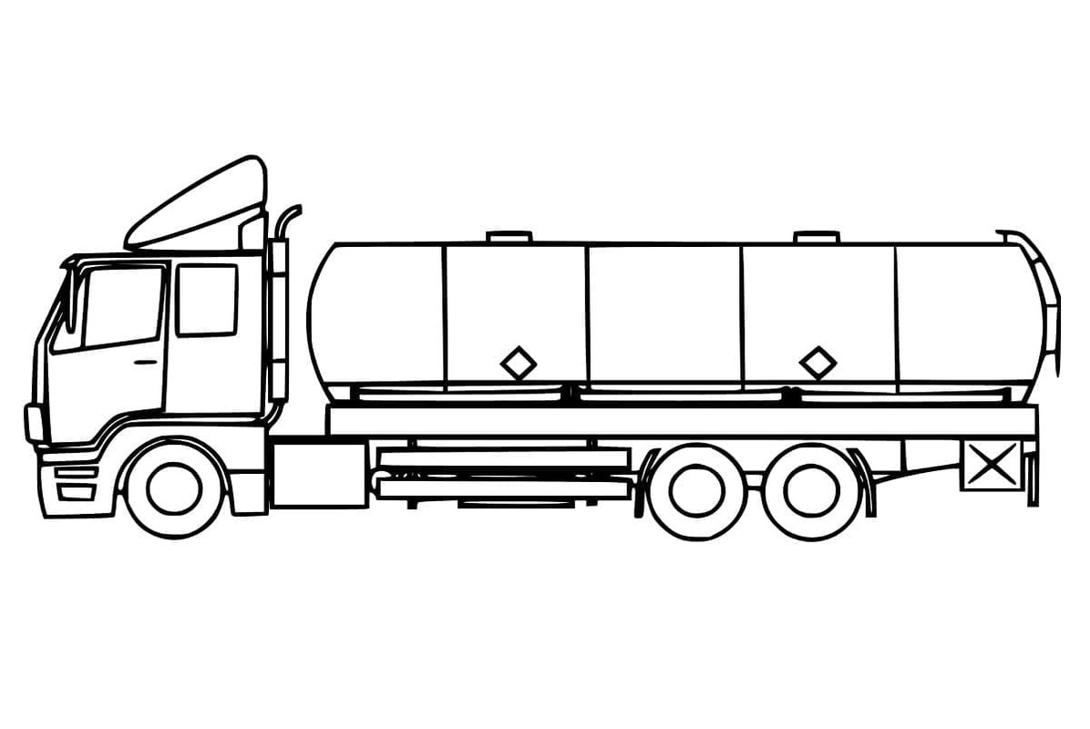 Tanker Kamyonu Boyama Sayfası