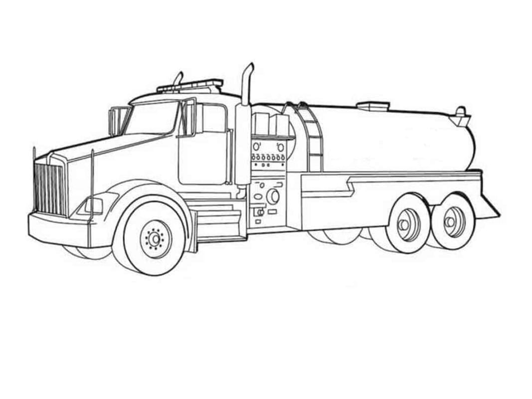 Tanker Kamyonu Boyama Sayfası