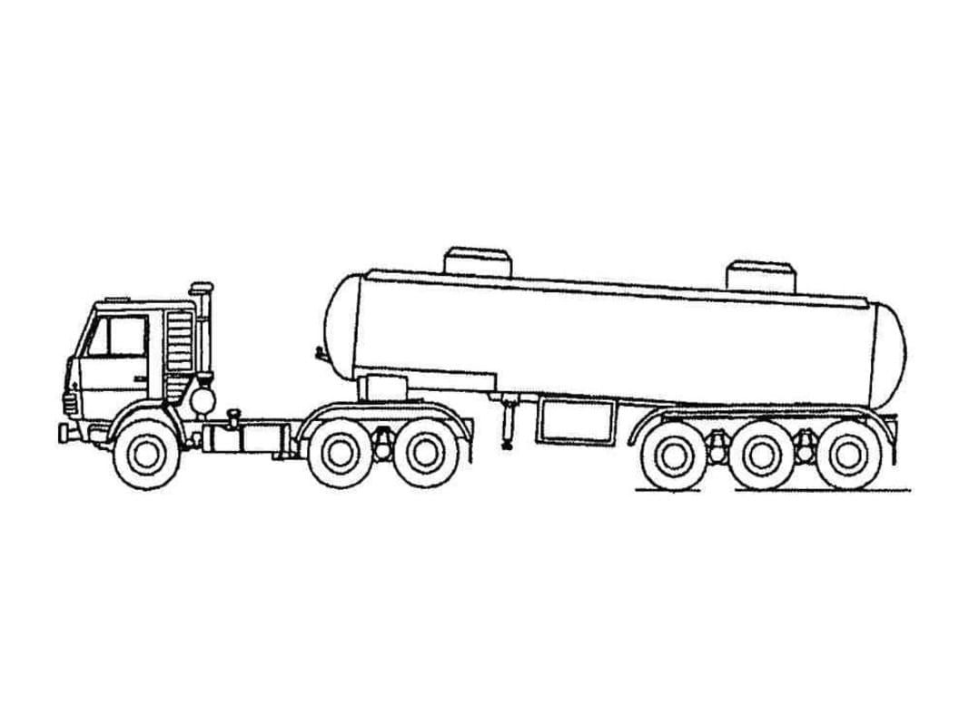 Tanker Kamyonu Boyama Sayfası