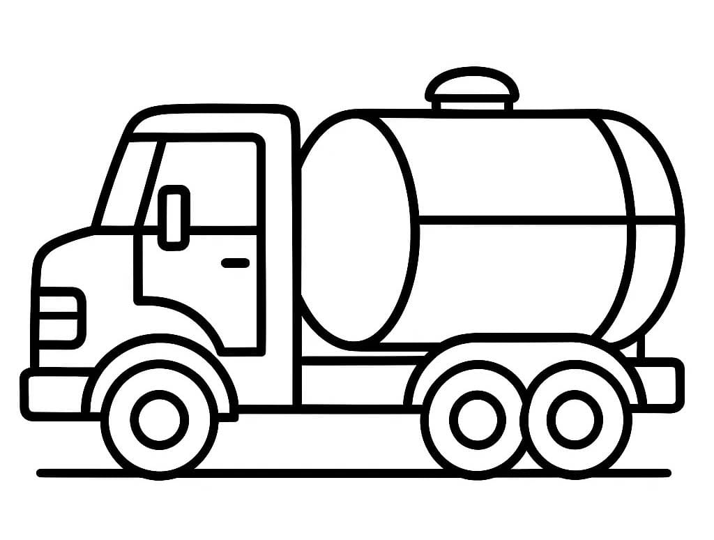 Tanker Kamyonu Boyama Sayfası