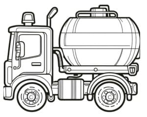 Tanker Kamyonu Ücretsiz Boyama Sayfası İndir