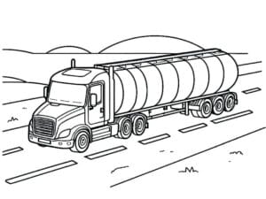 Tanker Kamyonu Yazdırılabilir Boyama Sayfası İndir