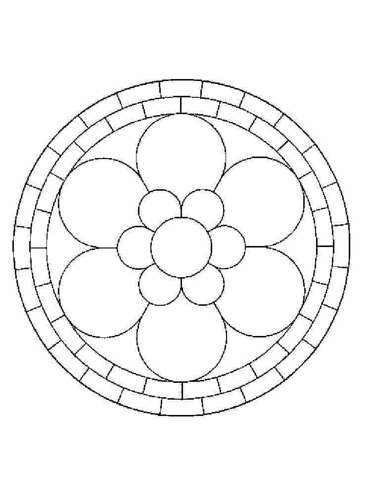 Basit Mandala Boyama Sayfası