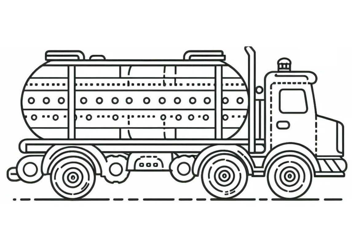 Tanker Kamyonu Boyama Sayfası