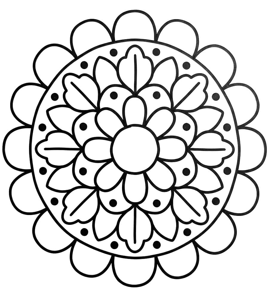 Çiçek Mandala Boyama Sayfası