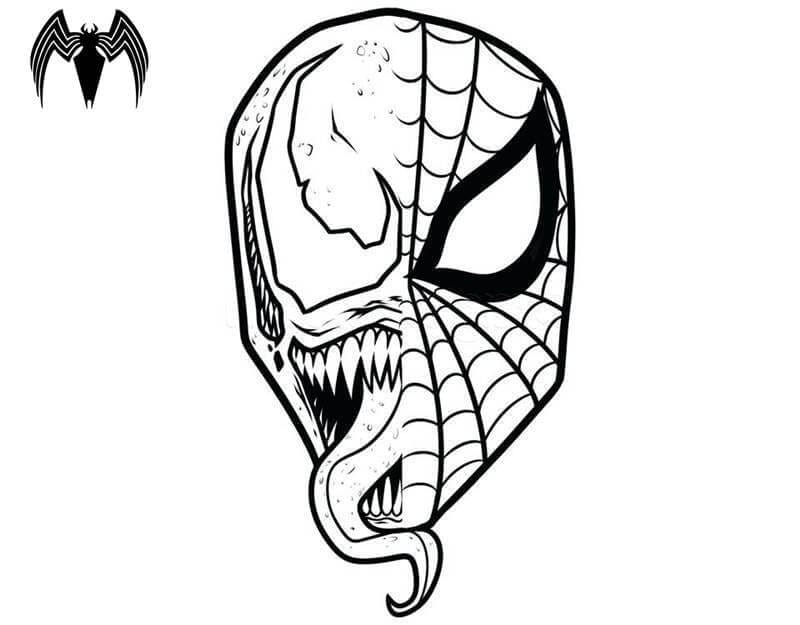 Venom Örümcek Adam Kafası Boyama Sayfası