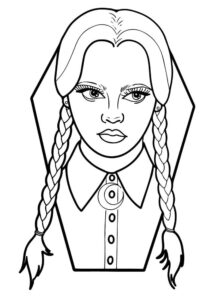 Wednesday Addams Filminden Boyama Sayfası İndir