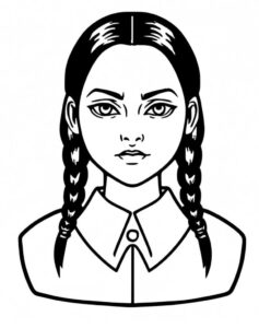 Wednesday Addams Görüntüleri Boyama Sayfası İndir