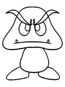 Yazdırılabilir Goomba Boyama Sayfası İndir