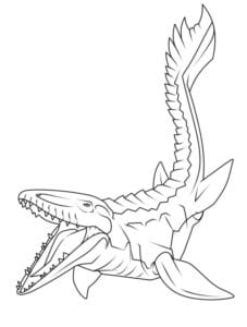 Yazdırılabilir Mosasaurus Boyama Sayfası İndir