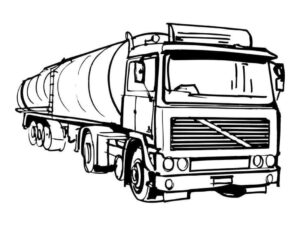 Yazdırılabilir Tanker Kamyonu Boyama Sayfası İndir