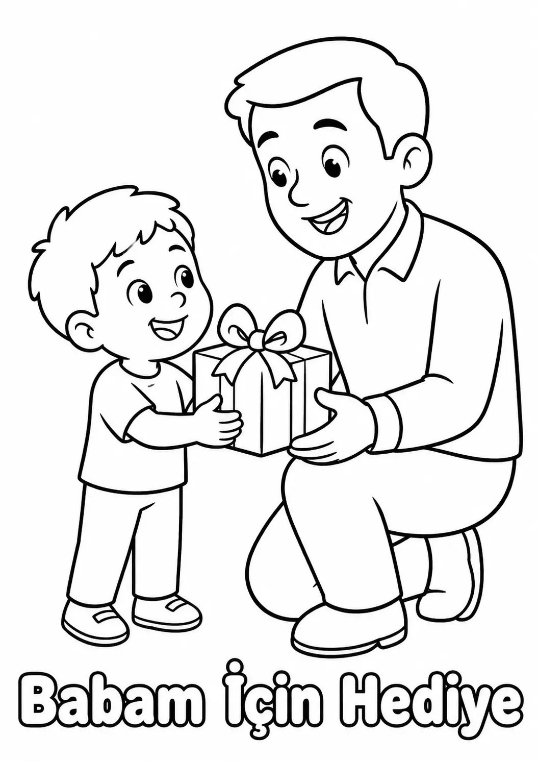 Babam İçin Hediye Boyama Sayfası