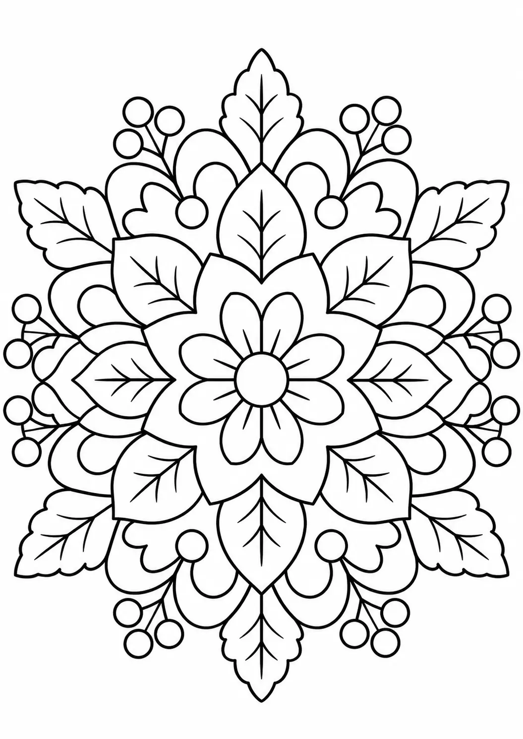Çiçekli Mandala Boyama Sayfası