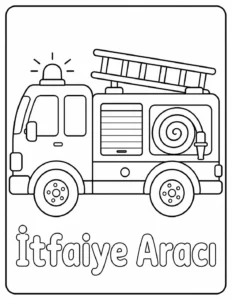 İtfaiye Aracı Çizim Sayfası Boyama Sayfası İndir