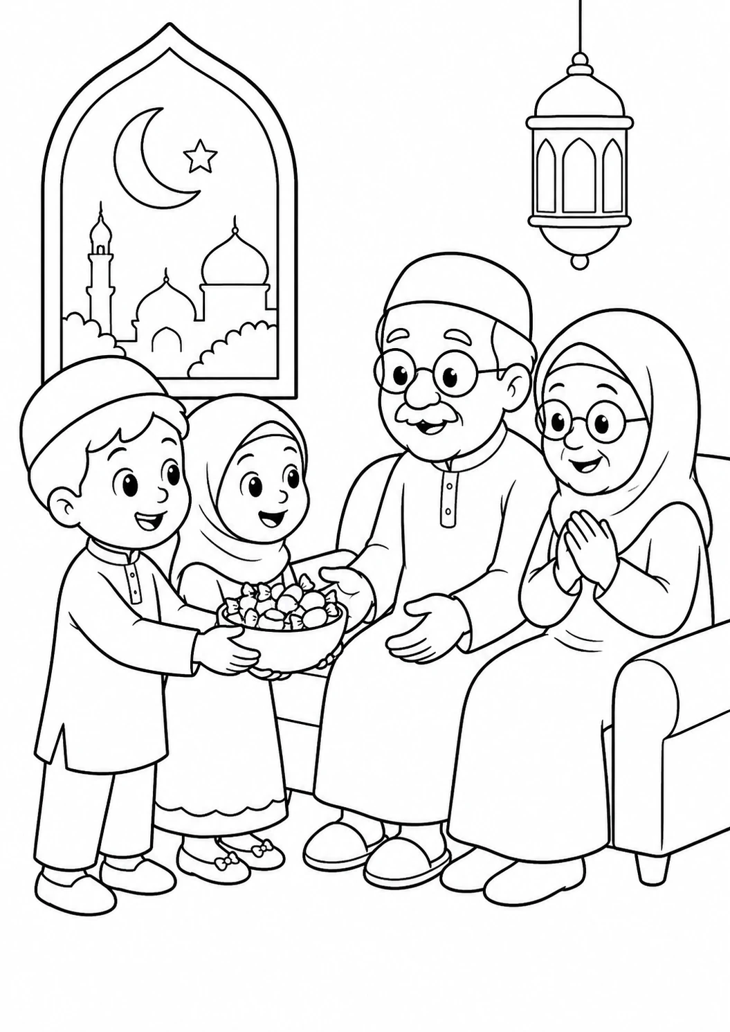 Ramazan Bayramı İkram Boyama Sayfası