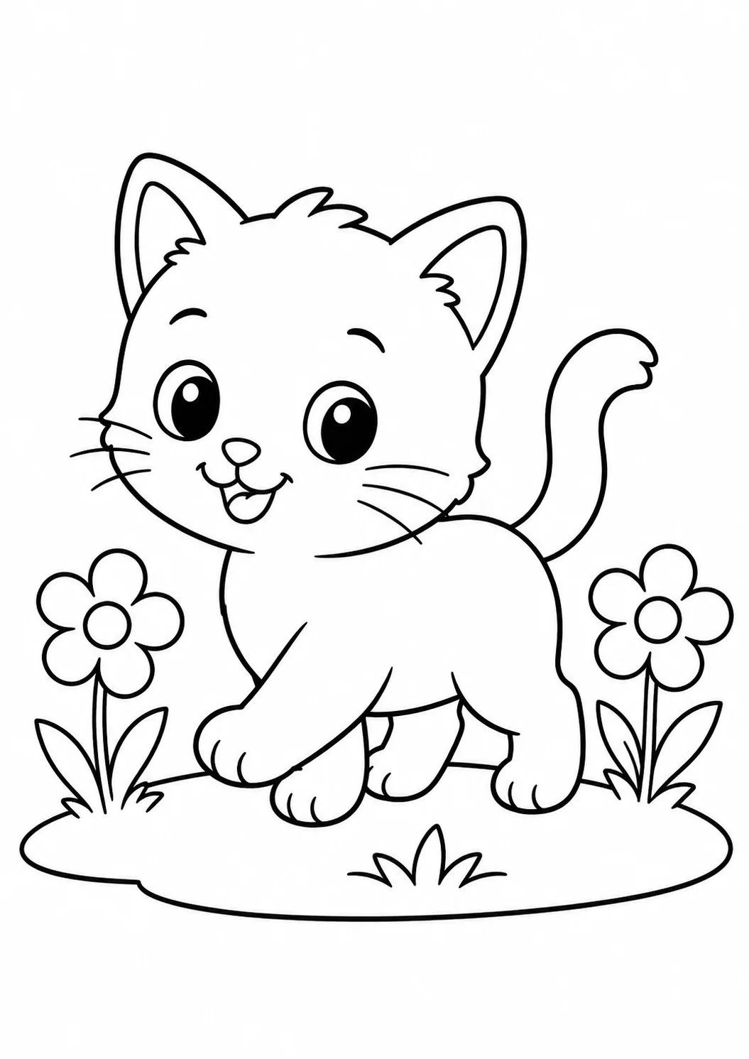 Yürüyen Kedi Boyama Sayfası