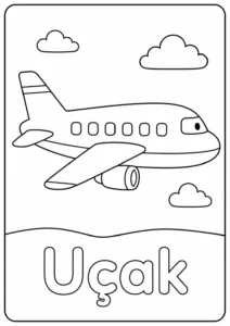 Uçak Çizim Sayfası Boyama Sayfası İndir