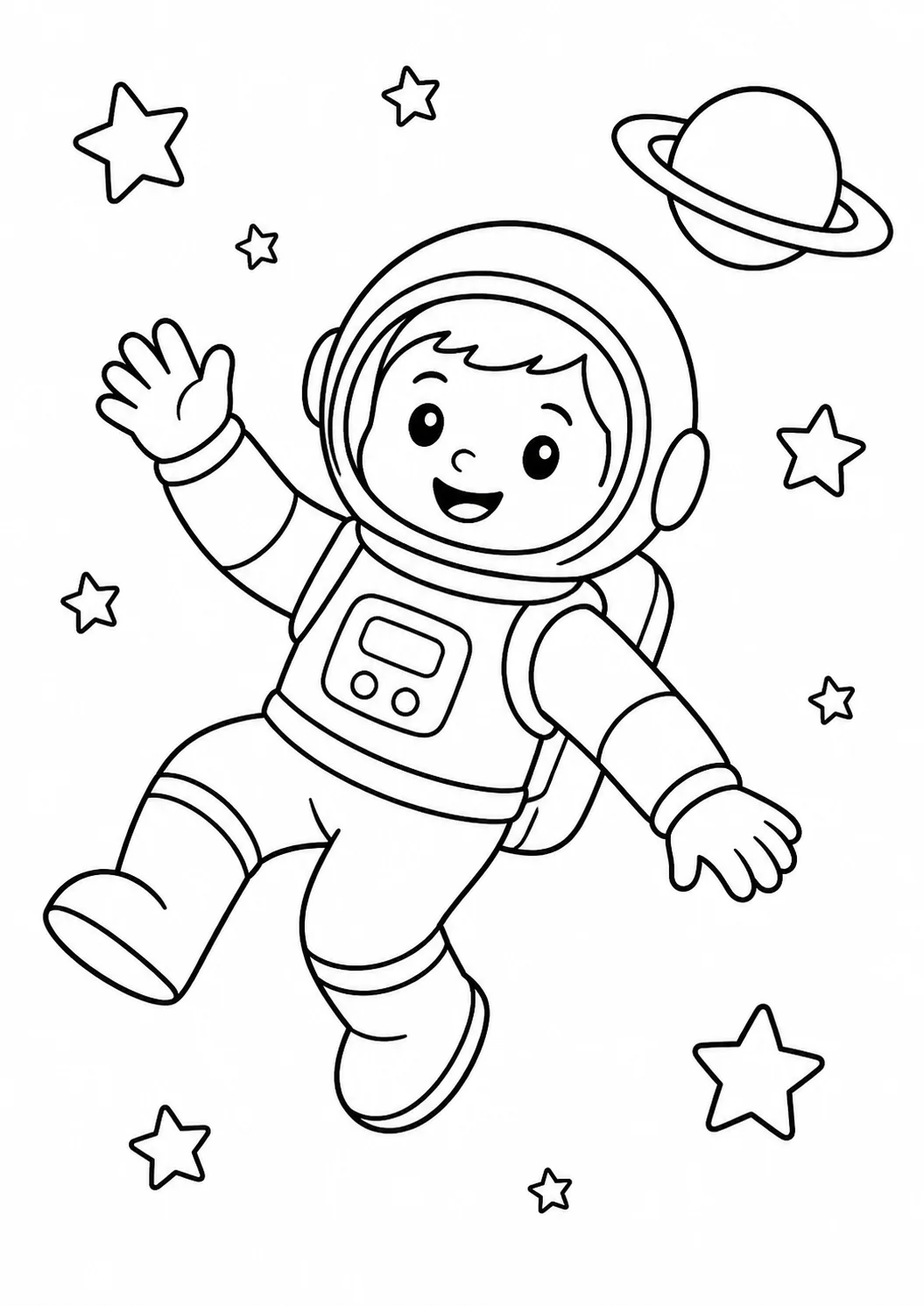 Astronot Çocuk Boyama Sayfası