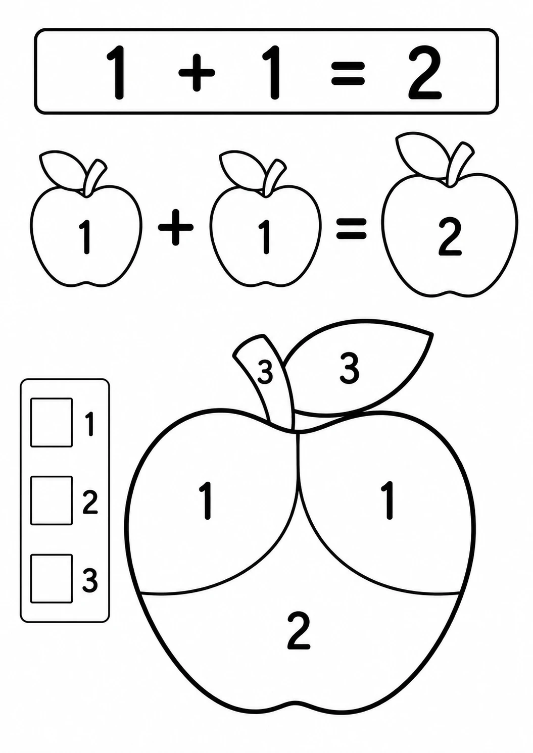 Elmalı Matematik Boyama Sayfası