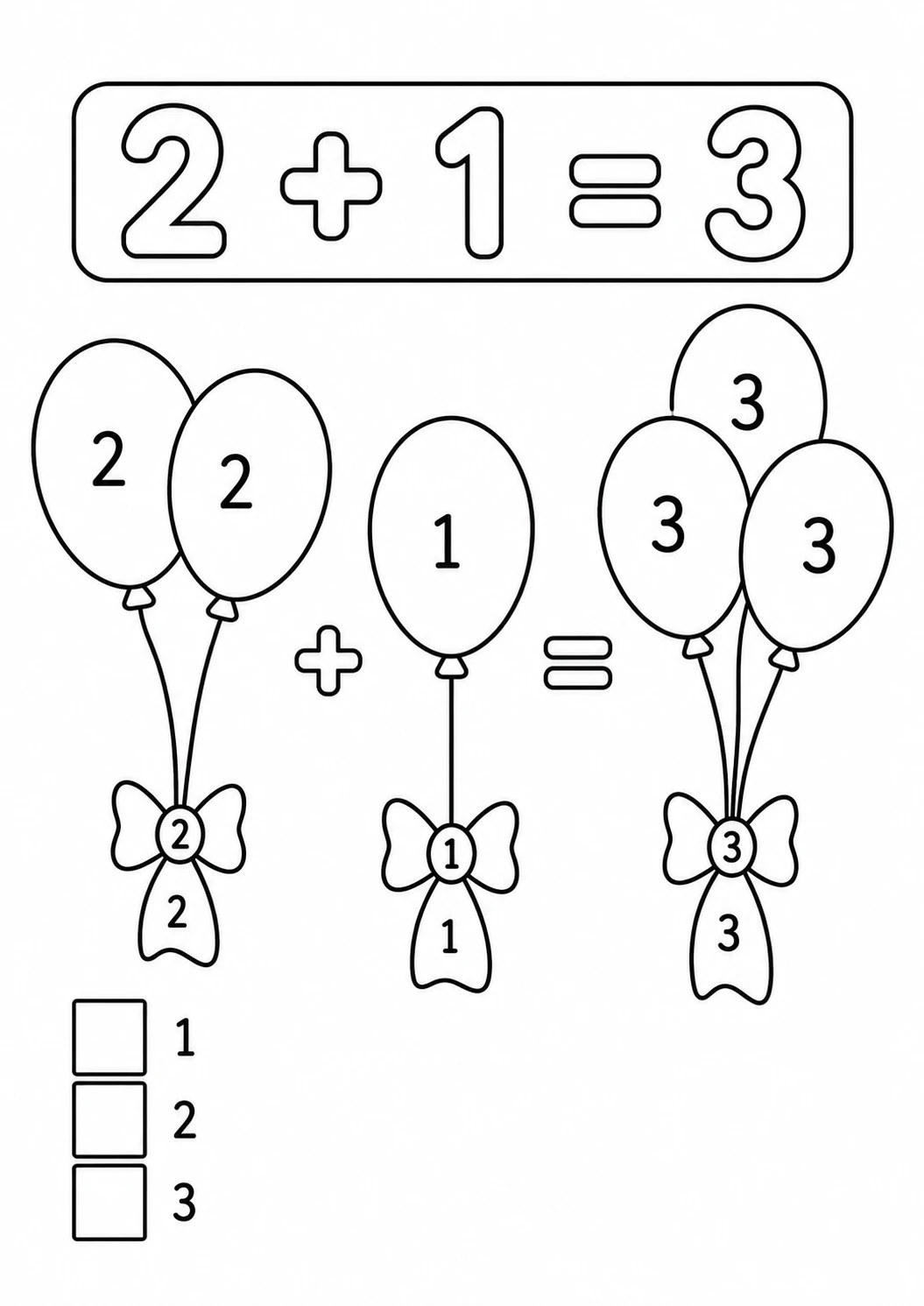 Balonlu Matematik Denklemi Boyama Sayfası