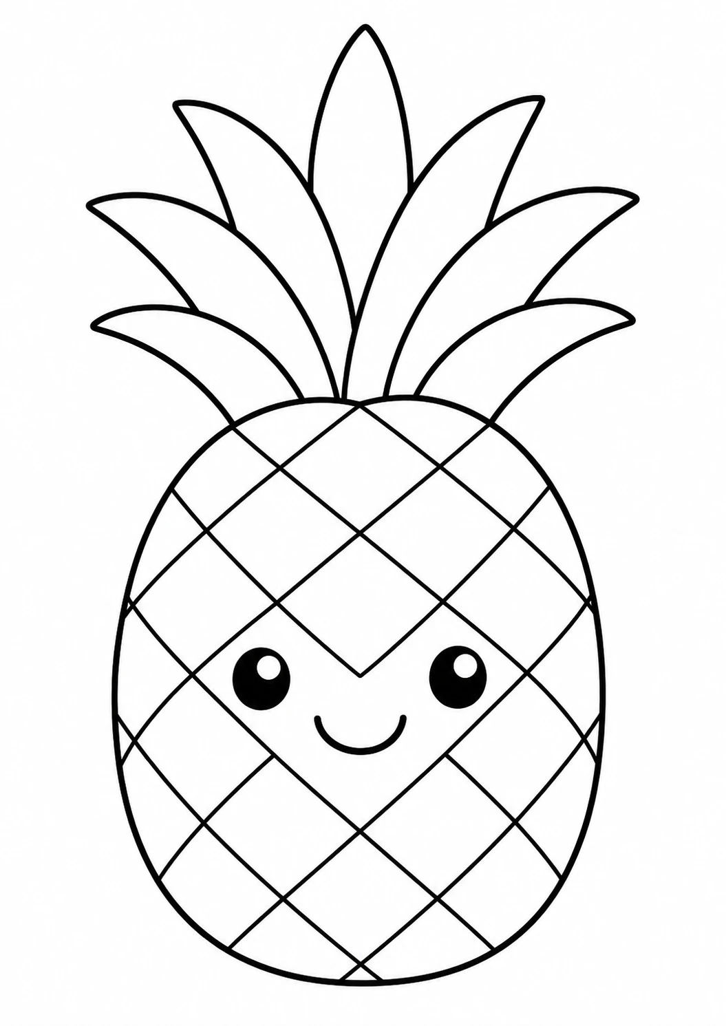 Gülümseyen Ananas Boyama Sayfası
